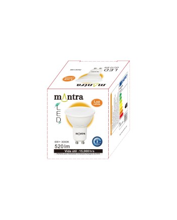 BOMBILLA LED - GU10 6W 110º SMD FROSTED COVER 3000K